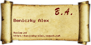 Beniczky Alex névjegykártya