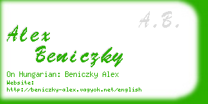 alex beniczky business card